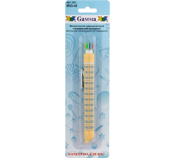 Карандаш Gamma MSS-06 маркировочный, механический, 6 цветных грифелей 247791 1