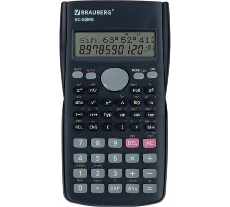 Калькулятор инженерный BRAUBERG Sc-82ms (158x85 мм), 240 функций, 10+2 разрядов, темно-синий 271721