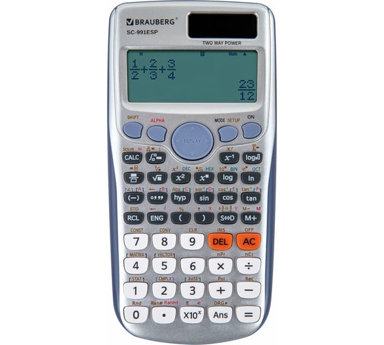 Калькулятор инженерный BRAUBERG Sc-991esp (165x84 мм), 417 функций, 10+2 разрядов, двойное питание 271725 1