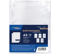 Файл-вкладыш Expert Complete 50 шт., вертикальный, A3, 35 мкм, Premier, глянцевый, прозрачный EC22006730 709493