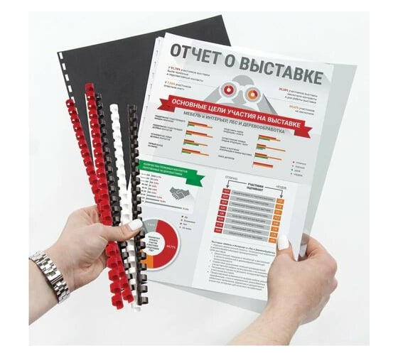 Пластиковые пружины для переплета BRAUBERG 100 шт., прозрачные 530916