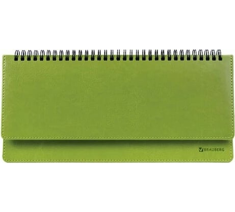 Недатированный планинг BRAUBERG Rainbow 305x140 мм, кожзам, зеленый 111702