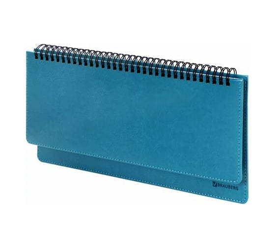 Недатированный планинг BRAUBERG Rainbow 305x140 мм, кожзам, бирюзовый 111700