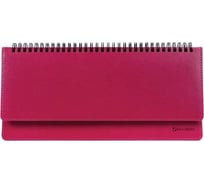 Недатированный планинг BRAUBERG Rainbow 305x140 мм, кожзам, розовый 111699