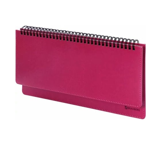 Недатированный планинг BRAUBERG Rainbow 305x140 мм, кожзам, розовый 111699