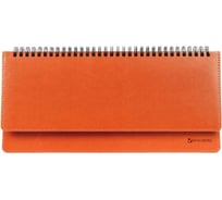 Недатированный планинг BRAUBERG Rainbow 305x140 мм, кожзам, оранжевый 111701