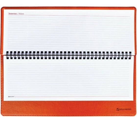 Недатированный планинг BRAUBERG Rainbow 305x140 мм, кожзам, оранжевый 111701