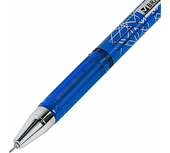 Ручка гелевая BRAUBERG Profi-Gel Pro, Синяя, линия письма 0,4 мм, игольчатый наконечник 0,5 мм, печать на корпусе 144125