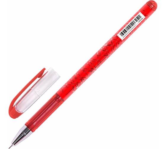 Ручка гелевая BRAUBERG Profi-Gel Pro, Красная, линия письма 0,4 мм, игольчатый наконечник 0,5 мм, печать на корпусе 144126