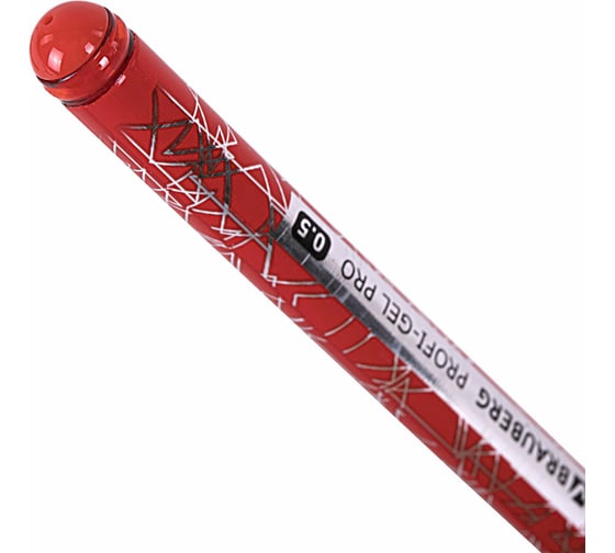 Ручка гелевая BRAUBERG Profi-Gel Pro, Красная, линия письма 0,4 мм, игольчатый наконечник 0,5 мм, печать на корпусе 144126
