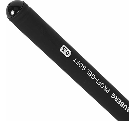 Ручка гелевая BRAUBERG Profi-Gel Soft, Черная, линия письма 0,4 мм, стандартный наконечник 0,5 мм, прорезиненный корпус Soft-touch 144129