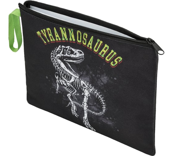 Папка для тетрадей А5 BRAUBERG 1 отделение, полиэстер, на молнии, с ручкой, Tyrannosaur 272203