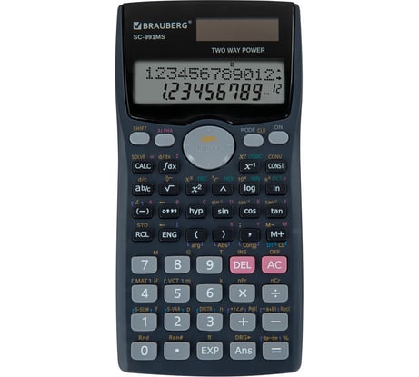 Калькулятор инженерный BRAUBERGSc-991ms (157x82 мм), 401 функция, 10+2 разрядов, двойное питание 271724