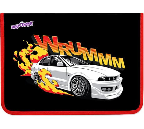 Папка для труда на молнии А4, 1 отделение, откидная планка, органайзер, Wrum, ЮНЛАНДИЯ 272225