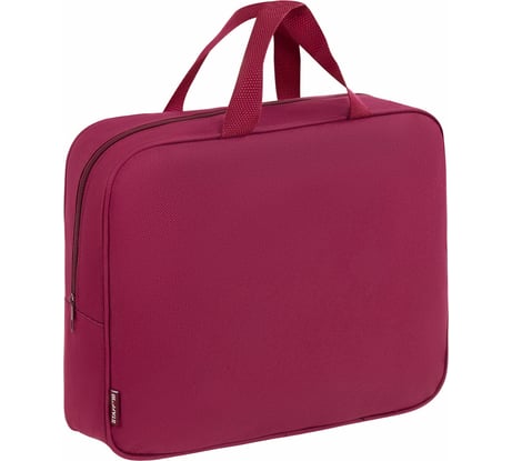 Папка на молнии с ручками Staff Everyday А4, 1 отделение, полиэстер, 80мм, бордовый 272187