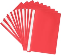 Папка-скоросшиватель Staff красная, А4, Комплект 10 шт., Выгодная Упаковка 271949