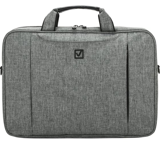 Сумка портфель BRAUBERG Office с отделением для ноутбука 17,3", светло-серый меланж, 34x44x6 см 272613