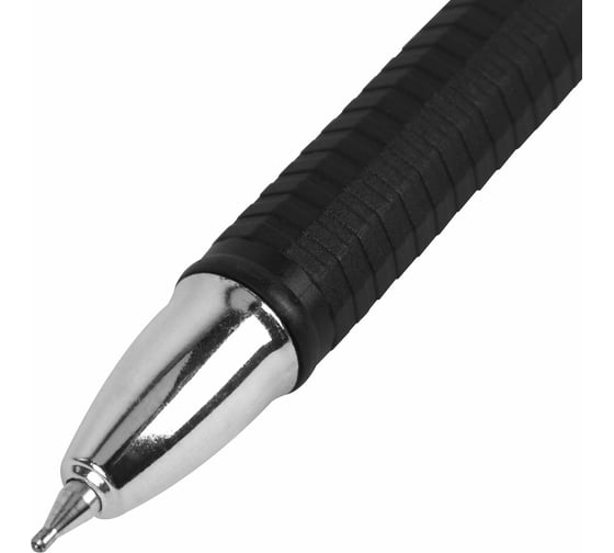 Ручка шариковая масляная BRAUBERG Techno-X 925, Синяя, корпус черный, серебристые детали, линия 0,5 мм 144224