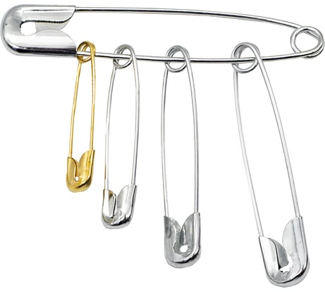 Булавки безопасные Hobby&pro в пластиковой коробке, ассорти, 174шт 7729536