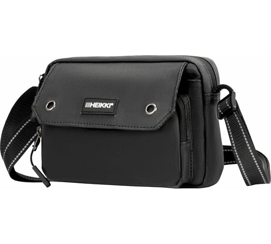 Сумка на плечо HEIKKI Wallet два отделения, органайзер, черная, 15x20x5 см, 272639