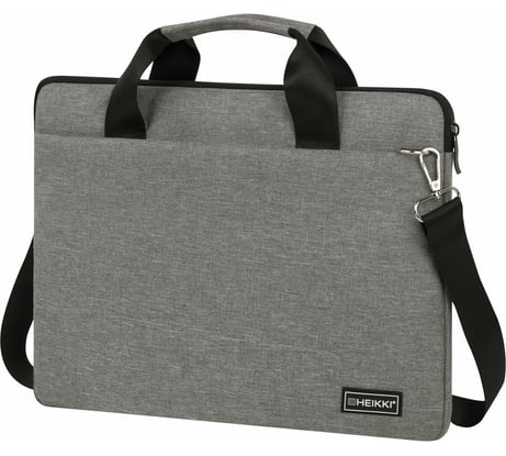 Сумка портфель HEIKKI Profitable с отделением для ноутбука 14", багаж лента, серая, 26x36x3 см, 272597
