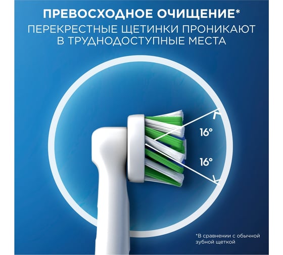 Насадки для зубной щетки ORAL-B Pro EB50RX Cross Action 4 шт., с Хобразными щетинками Б0064227 0051101101