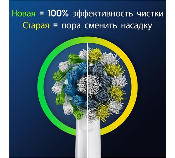 Насадки для зубной щетки ORAL-B Pro EB50RX Cross Action 4 шт., с Хобразными щетинками Б0064227 0051101101
