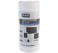 Чистящие салфетки Attache Selection For Screen антибактериальные, антистатик, 100 шт 380973