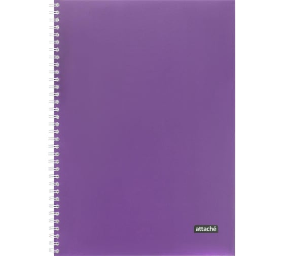 Тетрадь общая Attache А4, 96 л, Metallic фиолетовый, клетка, гребень, картон, фольга 1919356