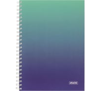 Бизнес-тетрадь Attache А5, 96 л, Градиент Бирюза, клетка, 65 г, гребень, УФ-лак 1919323