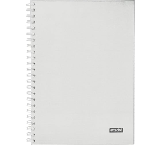 Бизнес-тетрадь Attache А5, 96 л, Metallic Стальной, клетка, гребень, картон, фольга 1919365 1