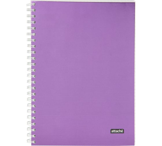 Бизнес-тетрадь Attache А5, 96 л, Metallic Фиолетовый, клетка, гребень, картон, фольга 1919364 1