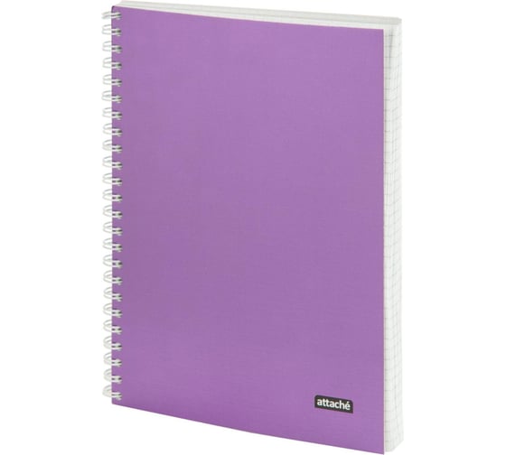Бизнес-тетрадь Attache А5, 96 л, Metallic Фиолетовый, клетка, гребень, картон, фольга 1919364