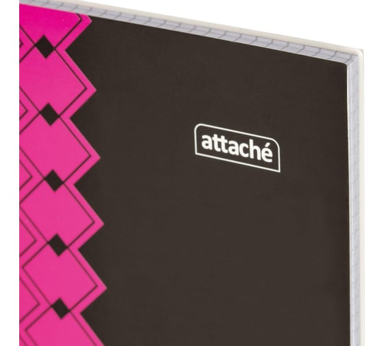 Тетрадь общая Attache А4, 60 л, Персия Фуксия/Черный, клетка, 65 г, гребень, ВД-лак 1919352