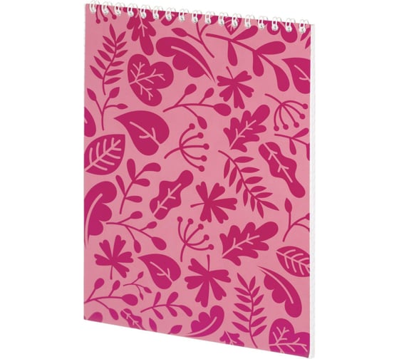 Блокнот Attache А5, 40 л, Magenta, клетка, 65 г, белый 100, картон, гребень, ВД-лак 1919311