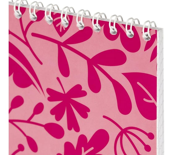 Блокнот Attache А5, 40 л, Magenta, клетка, 65 г, белый 100, картон, гребень, ВД-лак 1919311