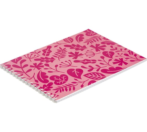 Блокнот Attache А5, 40 л, Magenta, клетка, 65 г, белый 100, картон, гребень, ВД-лак 1919311