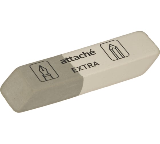 Ластик скошенный Attache Extra, натуральный каучук, 54x14x8 мм, для ручки и карандаша, 60 шт. 1811761 1