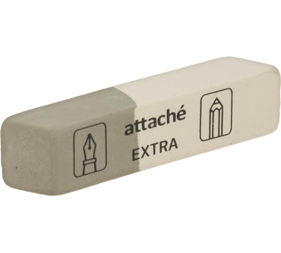 Ластик скошенный Attache Extra, натуральный каучук, 54x14x8 мм, для ручки и карандаша, 60 шт. 1811761