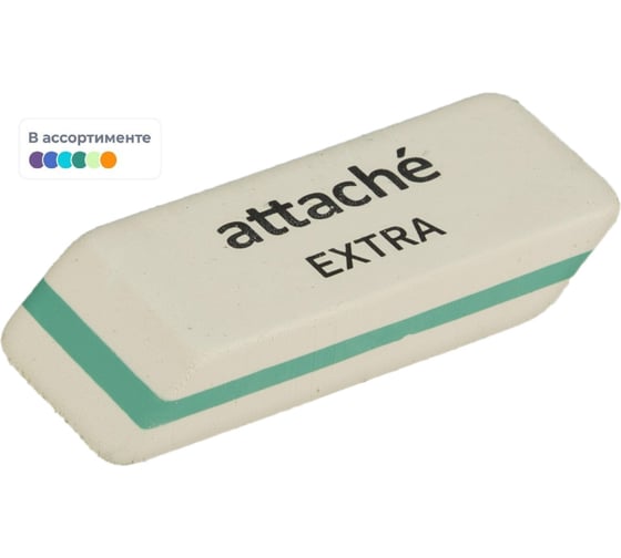Ластик скошенный Attache Extra, натуральный каучук, 50x19x8 мм, ассорти, 40 шт. 1811762