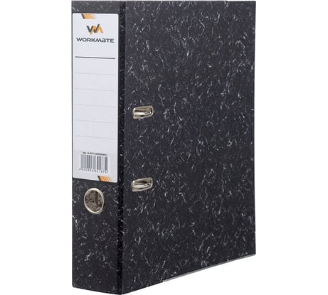 Папка-регистратор WORKMATE 75 мм, чёрный мрамор, с металлической окантовкой, собранная 14-9731
