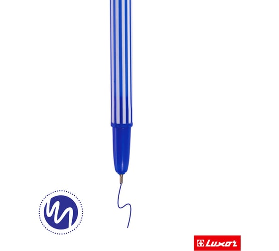 Ручка шариковая Luxor "Stripes", упаковка из 50 шт., синяя, 0,55 мм 246651