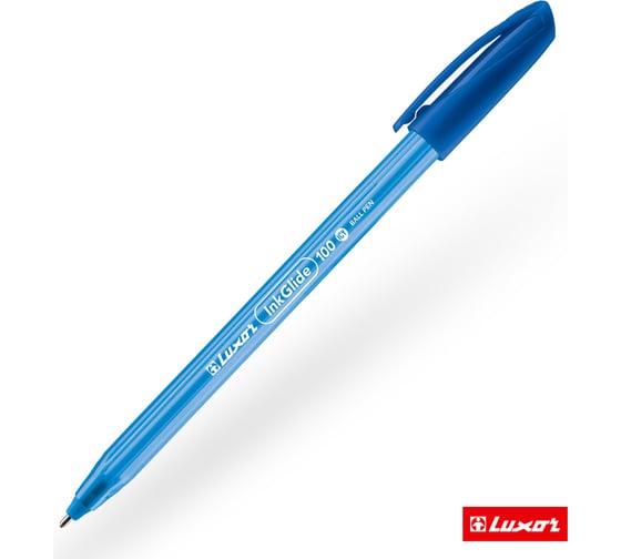 Ручка шариковая Luxor "InkGlide 100 Icy", упаковка из 12 шт., синяя, 0,7 мм, трехгранная 286863