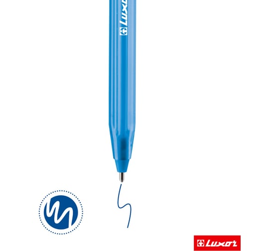 Ручка шариковая Luxor "InkGlide 100 Icy", упаковка из 12 шт., синяя, 0,7 мм, трехгранная 286863