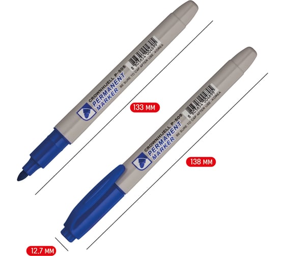 Набор перманентных маркеров Crown "Multi Marker Slim" 04 цв., пулевидный, 2,0 мм, чехол с европодвесом 207918