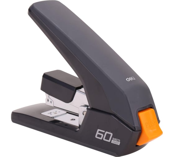 Степлер DELI E0465BLACK Expert 24/6 26/6 23/6 23/8 23/10 60 листов, сниженное усилие черный 1793375