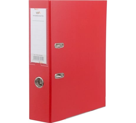 Папка-регистратор WORKMATE 75 мм, ПВХ, красная, с металлической окантовкой 14-2846