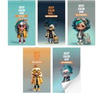 Блокнот LAMARK на скобе серия Keep Calm, А6, 30 листов, 102x162 мм, клетка, 15 шт в упаковке NB0216-S