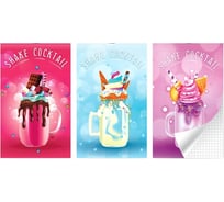 Блокнот LAMARK на скобе серия Коктейль, А6, 30 листов, 102x162 мм, клетка, 15 шт в упаковке NB0201-S