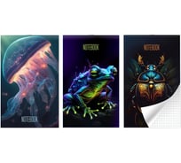 Блокнот LAMARK на скобе серия Ужасно прекрасные, А6, 30 листов, 102x162 мм, клетка, 15 шт в упаковке NB0227-S